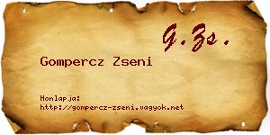 Gompercz Zseni névjegykártya